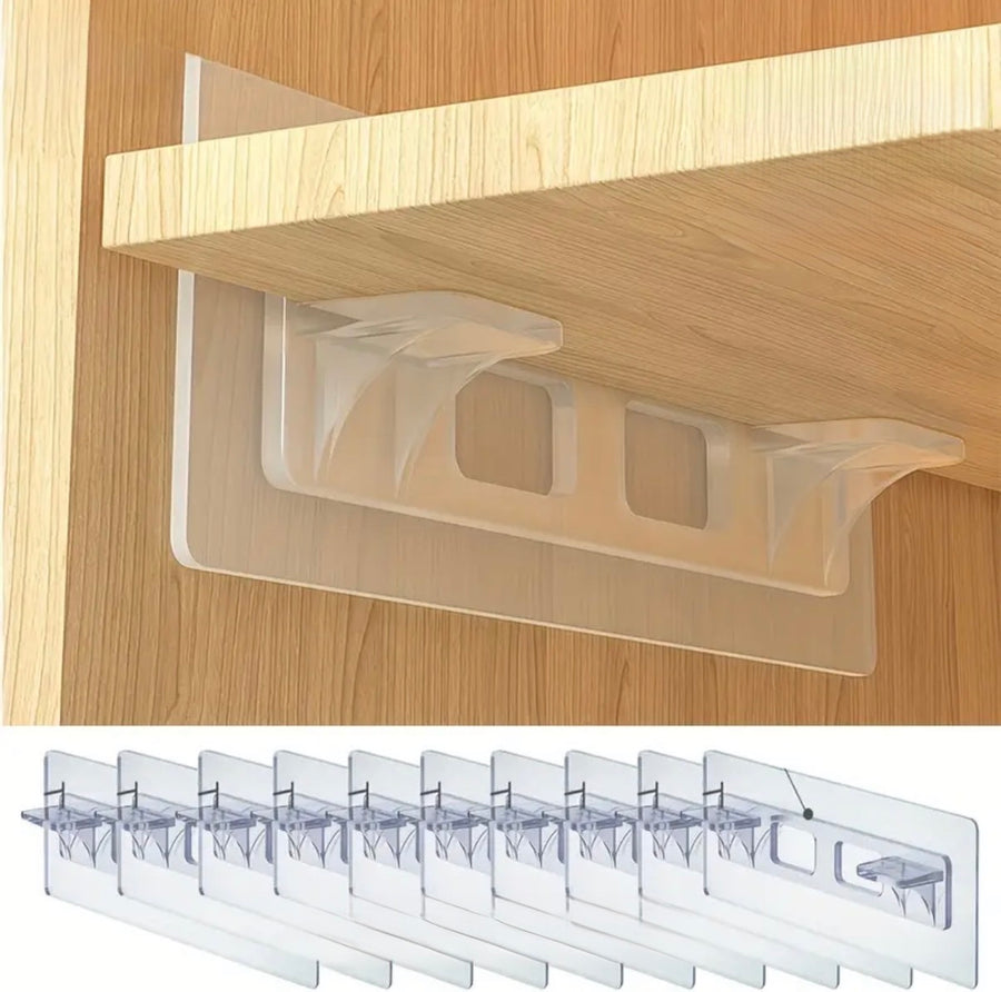 Support d'étagères transparent et discret - 4pcs